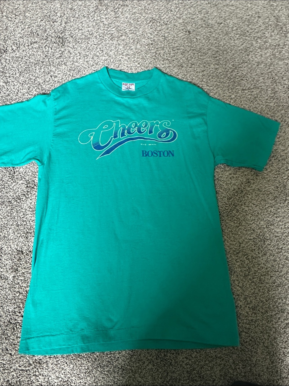 Vintage Cheers Boston Graphic Tee - cotton SOF-TEE Large